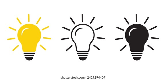 Light bulb icon. Light bulb vector icon. Idea icon. Lamp concept. modern simple flat design.