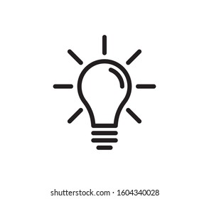 Light bulb icon vector. Ideas, solution,  electricity symbol vector graphic