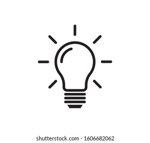 Light bulb icon vector. Ideas, solution,  electricity symbol vector graphic