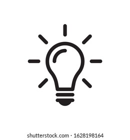 Light bulb icon vector. Ideas, solution,  electricity symbol vector graphic