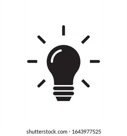Light bulb icon vector. Ideas, innovation,  electricity symbol vector graphic
