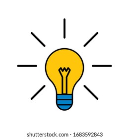 Light bulb icon vector. Ideas, solution, electricity symbol vector.