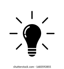  Vector de icono de bombilla. Ideas, solución, vector de símbolo de electricidad.