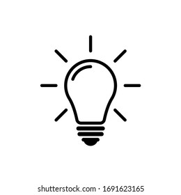 Light bulb icon vector. Ideas, solution,  electricity symbol vector graphic