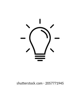 Vector de icono de la bombilla. Símbolo de ideas. ilustración vectorial.