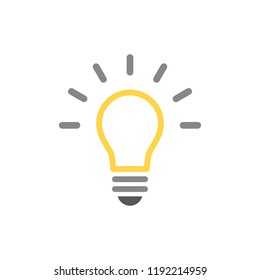 Light bulb icon. Vector illustration, flat design