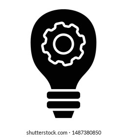 Light Bulb Icon, Vector Illustration, Business Glyph