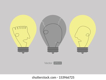 Light bulb icon vector illustration.
