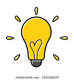 Light bulb icon. Vector illustration, flat design