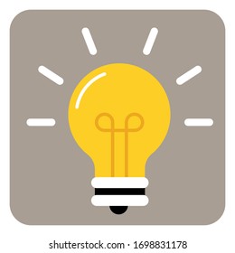 Light bulb icon Vector illustration of a flat