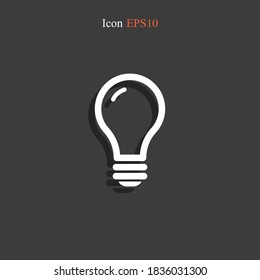 Icono de la bombilla. Ilustración del vector EPS 10.