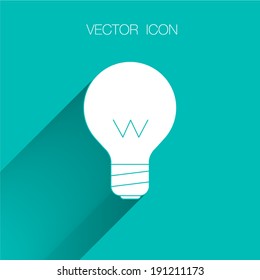 Light bulb icon, vector illustration. Flat design style