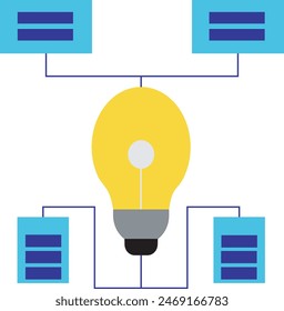 Glühbirne Symbol Vektorillustration, Glühbirne und Computer, Glühbirne mit Computer Vektorillustration