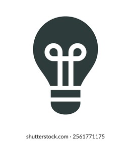 light bulb icon vector illustration. Simple fill style