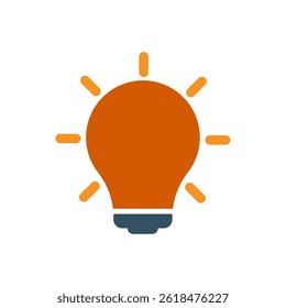 Light bulb icon. Vector illustration of concept of ideas, creativity, and innovation