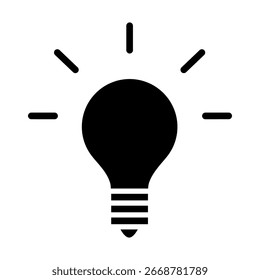 Vetor de ícone de lâmpada. sinal de ilustração de luz. símbolo de eletricidade.