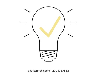 Icono de la bombilla, Ilustración vectorial.