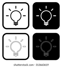 Light bulb icon . Vector illustration