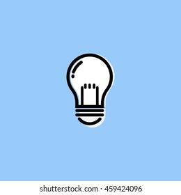 Light Bulb icon,  Vector illustration modern flat and line style