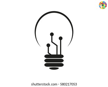 light bulb icon, vector illustration eps10