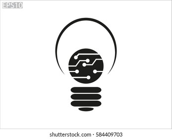 light bulb icon, vector illustration eps10