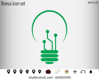 light bulb icon, vector illustration eps10