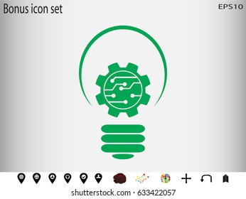 light bulb icon, vector illustration eps10