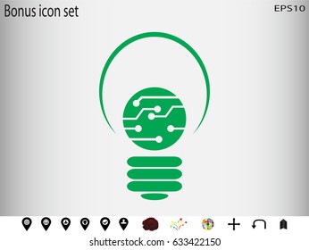 light bulb icon, vector illustration eps10