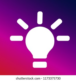Light bulb icon vector illustrator creative design purple and pink gradient background