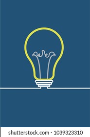 Light Bulb icon vector, isolated on Dark blue background. Idea sign