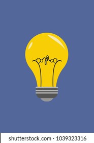 Light Bulb icon vector, isolated on Dark blue background. Idea sign
