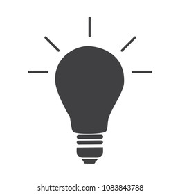 Light Bulb icon vector, isolated on white background. Idea sign, solution, thinking concept. Lighting Electric lamp. 