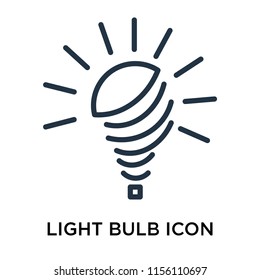 Light bulb icon vector isolated on white background, Light bulb transparent sign , thin symbol or stroke element design in outline style