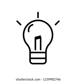 Light bulb icon vector isolated on white background, Light bulb transparent sign