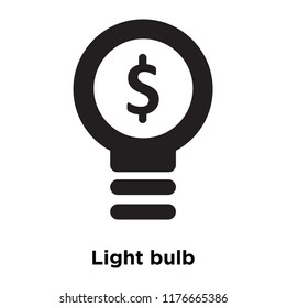 Light bulb icon vector isolated on white background, logo concept of Light bulb sign on transparent background, filled black symbol