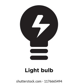 Light bulb icon vector isolated on white background, logo concept of Light bulb sign on transparent background, filled black symbol