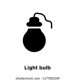 Light bulb icon vector isolated on white background, logo concept of Light bulb sign on transparent background, filled black symbol