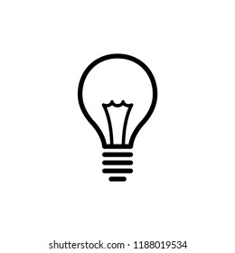 Light Bulb icon vector, isolated on white background. Idea sign, solution, thinking concept. Lighting Electric lamp. Electricity, shine. Trendy Flat style for graphic design.
