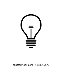 Light Bulb icon vector, isolated on white background. Idea sign, solution, thinking concept. Lighting Electric lamp. Electricity, shine. Trendy Flat style for graphic design.