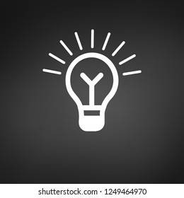 Light Bulb icon, vector isolated on white background. Idea sign, solution, thinking concept. Lighting Electric lamp. Electricity, shine