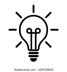 Light bulb icon vector isolated on white background. Idea sign concept. Lighting Electric lamp. Vector and illustration.