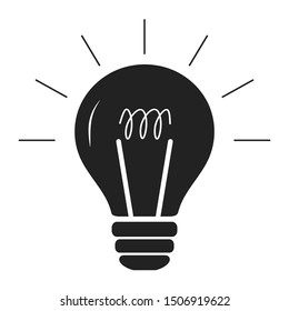 Light bulb icon vector, isolated on white background. this bulb icon can be use for idea sign, thinking concept, solution and for graphic design