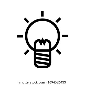 Icono de bombilla aislado. Icono de línea con un estilo moderno.