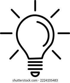 Light Bulb icon vector, isolated on white background. Idea sign, solution, thinking concept. Lighting Electric lamp..eps