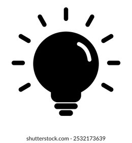 light bulb icon vector isolated on white background