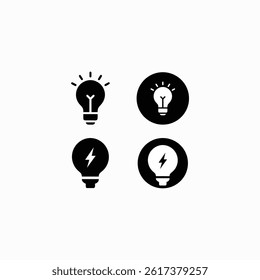 Light Bulb icon vector, isolated on white background. Idea sign, solution, thinking concept. Lighting Electric lamp. Electricity, shine. Trendy Flat style for graphic design vector template	
