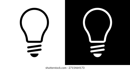 Light Bulb icon, vector isolated on white background. Idea sign, solution, inspiration, thinking Logo. Lighting Electric lamp, electricity, shine, shiny. Flat style for graphic design, logo, web site, UI.