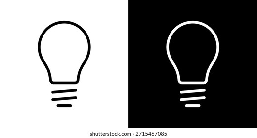 Ícone de Lâmpada, vetor isolado no fundo branco. Sinal de ideia, solução, inspiração, logotipo de pensamento. Iluminação Lâmpada elétrica, eletricidade, brilho, brilhante. Estilo plano para design gráfico, logotipo, site, UI.