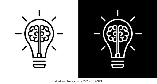 Light Bulb icon, vector isolated on white background. Idea sign, solution, inspiration, thinking concept. Lighting Electric lamp, electricity, shine, shiny. Flat style for graphic design, logo, web site, UI.