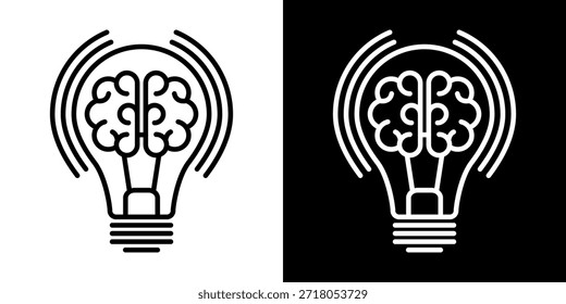 Ícone de Lâmpada, vetor isolado no fundo branco. Sinal de ideia, solução, inspiração, conceito de pensamento. Iluminação Lâmpada elétrica, eletricidade, brilho, brilhante. Estilo plano para design gráfico, logotipo, site, UI.